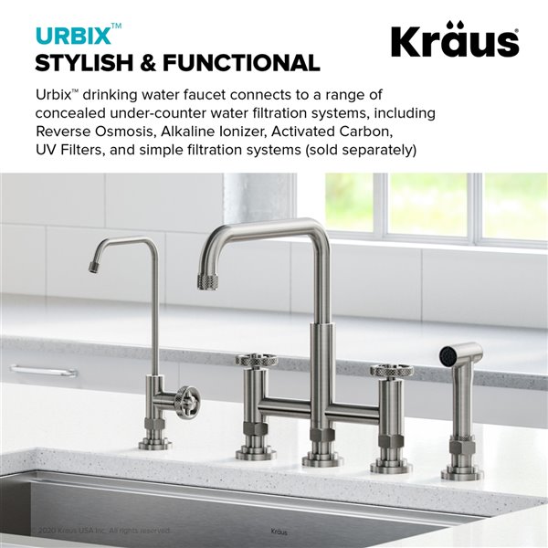 Kraus Urbix 100% Kitchen Water Filter Faucet in Spot Free Stainless Steel