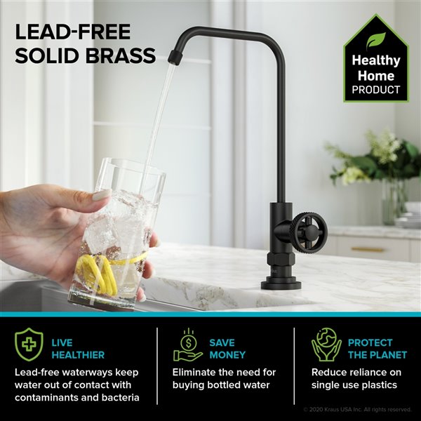 Kraus Urbix 100% Lead-Free Kitchen Water Filter Faucet in Matte Black