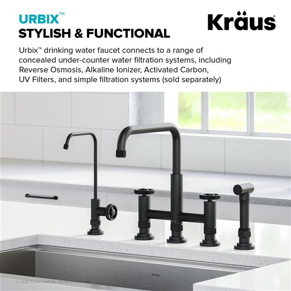 Kraus Urbix 100% Lead-Free Kitchen Water Filter Faucet in Matte Black