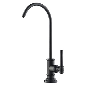 Kraus Allyn Matte Black 1-Handle Deck Mount Bar and Prep Faucet Handle/Lever Kitchen Faucet