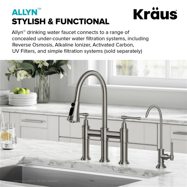 Kraus Allyn 100% Kitchen Water Filter Faucet in Spot Free Stainless Steel