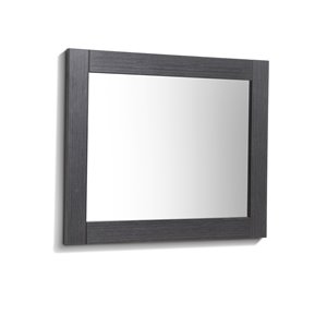Miroir de salle de bain rectangulaire Relax sans cadre de Luxo Marbre, 30 po, gris argenté