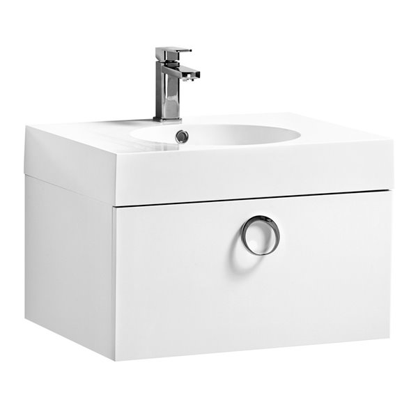 Luxo Marbre Relax Single Sink Bathroom, Single Sink Bathroom Vanity With White Cultured Marble Top