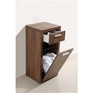 Armoire de salle de bain Relax de Luxo Marbre, 1 tiroir et 1 porte, 13,78 po L x 33,6 po H x 15,78-in P, noyer