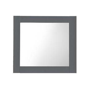 Miroir de salle de bain rectangulaire Classic sans cadre de Luxo Marbre, 30 po, gris pâle