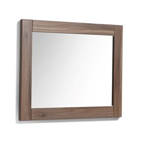 Miroir de salle de bain rectangulaire Relax sans cadre de Luxo Marbre, 30 po, noyer