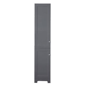 Armoire lingerie Classic en MDF de Luxo Marbre avec ouverture de portes vers gauche, 16 po L x 74,75 po H x 13 po P, gris pâle