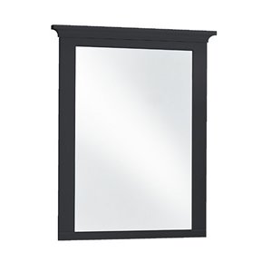 Miroir de salle de bain rectangulaire Lady sans cadre de Luxo Marbre, 30 po, noir