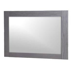 Miroir de salle de bain rectangulaire Relax sans cadre de Luxo Marbre, 35,5 po, gris argenté