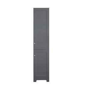 Armoire lingerie Classic en MDF de Luxo Marbre avec ouverture de portes vers droite, 16 po L x 74,75 po H x 13 po P, gris pâle