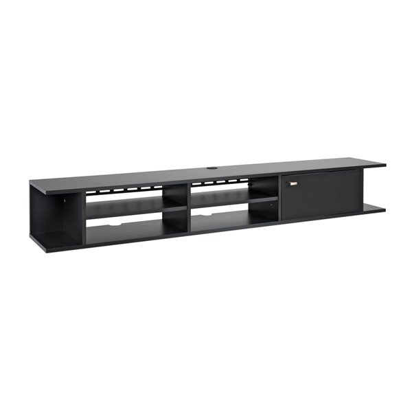 Prepac Black Wall Mounted Console With Door Bcaw 1502 1 Rona - Wall Mounted Av Console Ikea