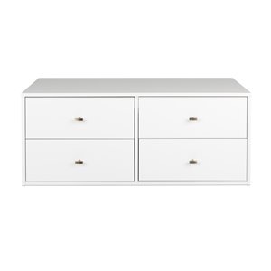 Prepac White 4-Drawer Double Dresser