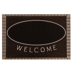 Floor Choice Brown Friendly Welcome Mat - 39-in x 18-in