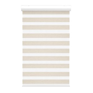 Avanat Linen Effect Cordless 33-in x 72-in Zebra Roller Shade with Cassette Valance