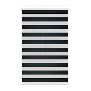 Avanat Black Cordless 55-in x 72-in Zebra Roller Shade with Cassette Valance