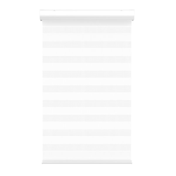 Avanat White Cordless 40-in x 72-in Zebra Roller Shade with Cassette Valance