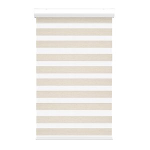Avanat Linen Effect Cordless 27-in x 72-in Zebra Roller Shade with Cassette Valance
