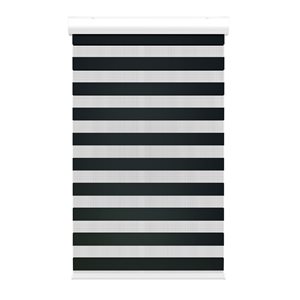 Avanat Black Cordless 64-in x 72-in Zebra Roller Shade with Cassette Valance