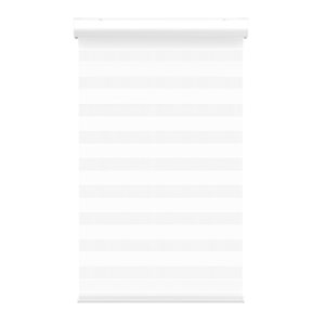 Avanat White Cordless 24-in x 72-in Zebra Roller Shade with Cassette Valance