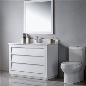 Meuble-lavabo Jacqueline blanc/noir mat de 48 po par Jade Bath