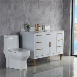 Meuble-lavabo Estelle gris/or brossé de 48 po par Jade Bath