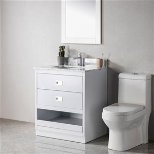 Meuble-lavabo Lisette gris/nickel brossé de 24 po par Jade Bath