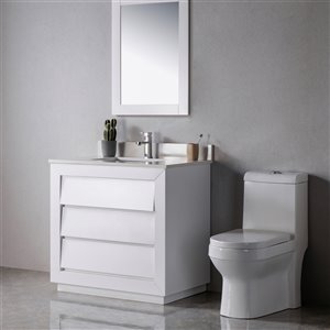 Meuble-lavabo Jacqueline blanc/noir mat de 36 po par Jade Bath