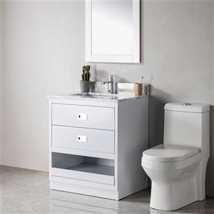 Meuble-lavabo Lisette gris/nickel brossé de 30 po par Jade Bath