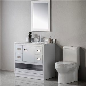 Meuble-lavabo Lisette gris/nickel brossé de 36 po par Jade Bath