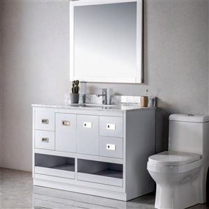 Meuble-lavabo Lisette gris/nickel brossé de 48 po par Jade Bath