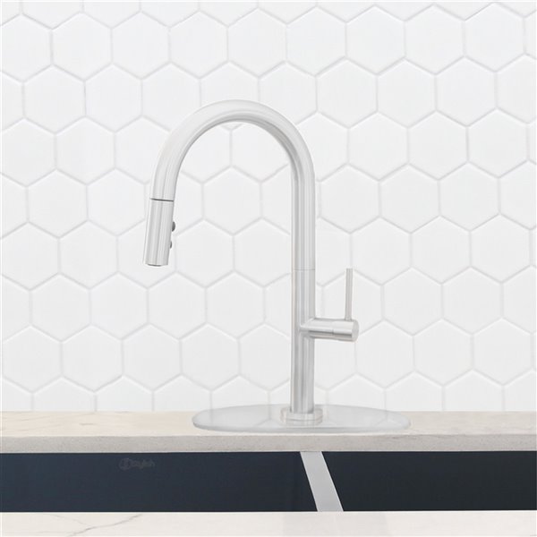 Stylish Single Hole Kitchen Faucet Plate - Polished Chrome