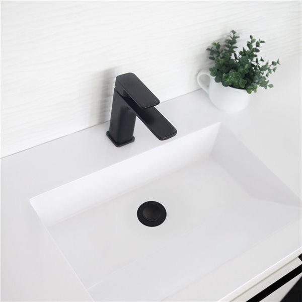 Bonde de vidage pour salle de bains sans trop-plein Stylish, noir D-702N
