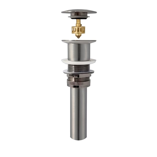 Stylish Bathroom Vanity Sink Pop-Up Drain without Overflow - Brushed nickel