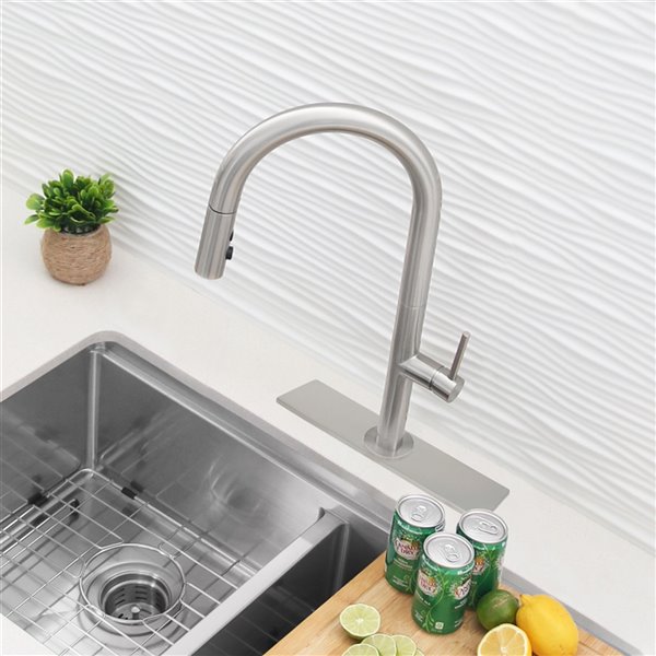 Yardwe Faucet Plate Kitchen Sink Faucet Hole Cover Stainless Steel Escutcheon Brushed Nickel Sink Deck Plate for Kitchen Bathroom Silver
