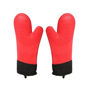 Stylish Heat Resistant Silicone Oven Mitt - Red