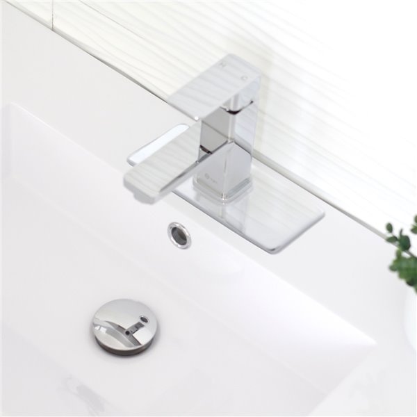 Plaque de robinet de salle de bain monotrou Stylish, chrome poli