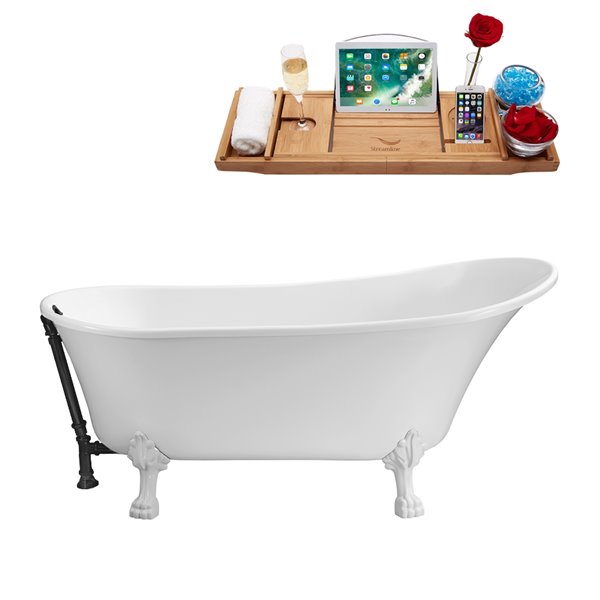 Streamline Acrylic Bathtub Series Oval, Reversible Drain Bathtub