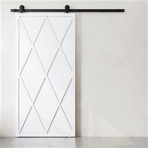 Urban Woodcraft Tobol White Prefinished MDF Barn Door - Hardware Included (Common: 40-in x 83-in; Actual: 40-in x 83-in)