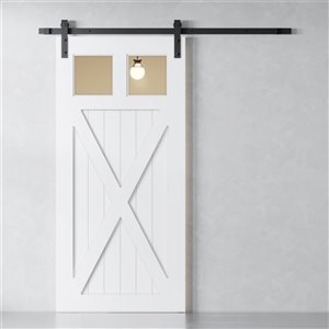 Urban Woodcraft Corno Prefinished White MDF Barn Door with Hardware Included (Common: 40-in x 83-in; Actual: 40-in x 83-in)