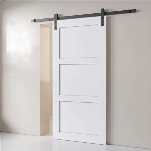 Urban Woodcraft Desha White Prefinished MDF Barn Door Hardware Included (Common: 40-in x 83-in; Actual: 40-in x 83-in)