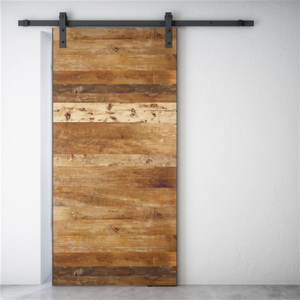 Urban Woodcraft Tana Reclaimed Wood Prefinished Barn Door - Hardware Included (Common: 40-in x 83-in; Actual: 40-in x 83-in)