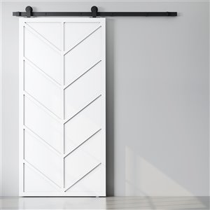 Urban Woodcraft Amur White Prefinished MDF Barn Door with Hardware Included (Common: 40-in x 83-in; Actual: 40-in x 83-in)