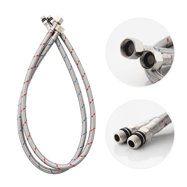 Stylish Stainless Steel Braided Faucet Hose - 24-in H-24