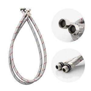 Stylish Stainless Steel Braided Faucet Hose - 24-in