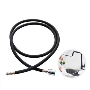Tuyau de robinet de cuisine rabattable en nylon Stylish, 61 po, noir