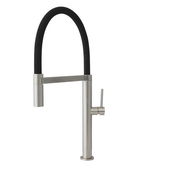 Image of Stylish | Pull Out Single Handle/lever Deck Mount High-Arc Kitchen Faucet - Stainless Steel | Rona