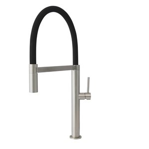 Stylish Pull Out Single Handle/Lever Deck Mount High-Arc Kitchen Faucet - Stainless Steel