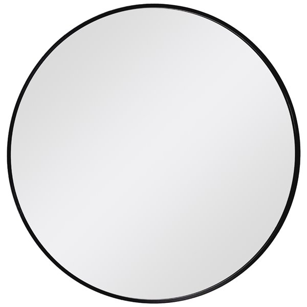 Decor Wonderland En Passant 27.5-in Wood Round Bathroom Mirror