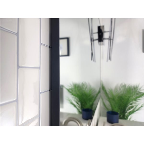 Decor Wonderland En Passant 29.5-in Black Rectangular Bathroom Mirror