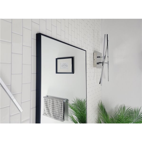 Decor Wonderland En Passant 23.6-in Black Rectangular Mirror